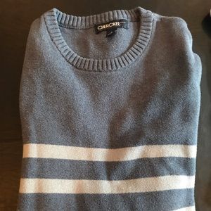 Men’s Small Cherokee Blue Stripped Sweater
